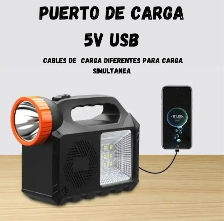 Parlante Panel Solar GD-102 con Lámpara LED Recargable – Energía, Música y Luz Donde Quieras ☀️🔊