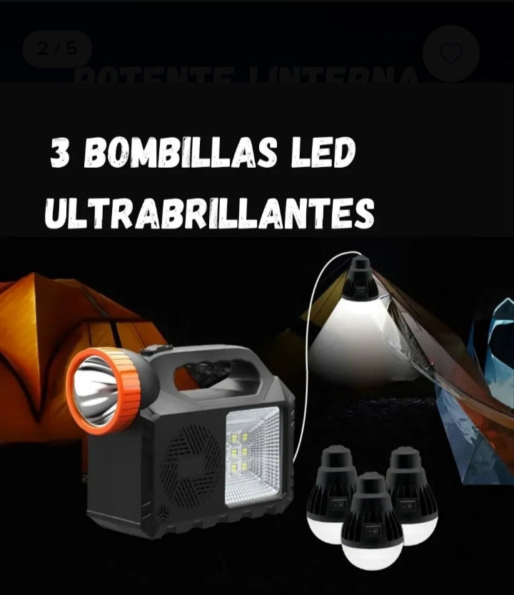 Parlante Panel Solar GD-102 con Lámpara LED Recargable – Energía, Música y Luz Donde Quieras ☀️🔊