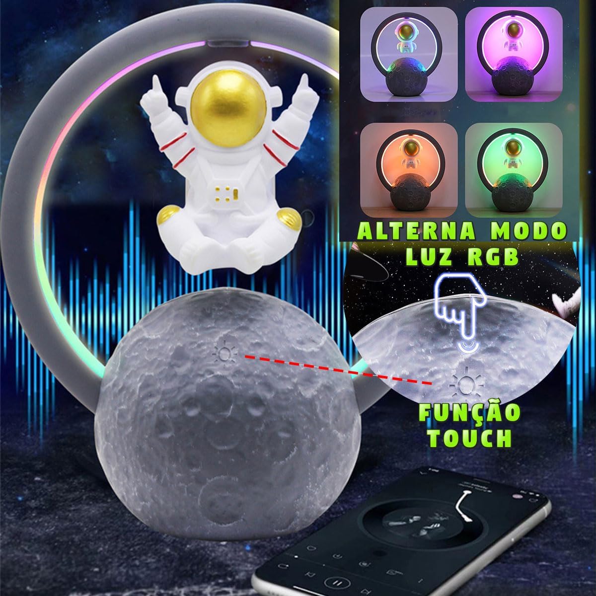 🚀🔊 Lleva la Música a Otro Nivel | Parlante Astronauta Magnético con Sonido Potente y Diseño Futurista en Colombia