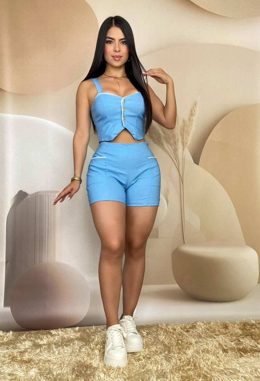 Conjunto blusa y short   M076