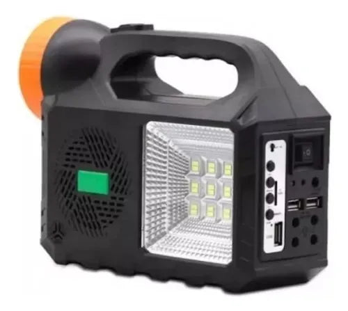 Parlante Panel Solar GD-102 con Lámpara LED Recargable – Energía, Música y Luz Donde Quieras ☀️🔊